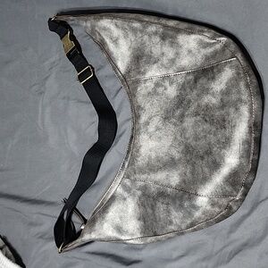 Gray Distressed Shoulder or Crossbody Hobo Bag